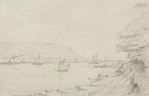 ENGLISH SCHOOL, VIEWS OF THE MENAI STRAIT, four pencil sketches