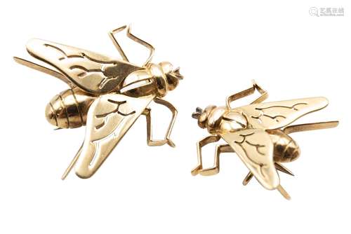 A PAIR OF FLY BROOCHES, BY BOUCHERON