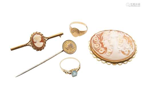 A collection of yellow gold and other jewellery