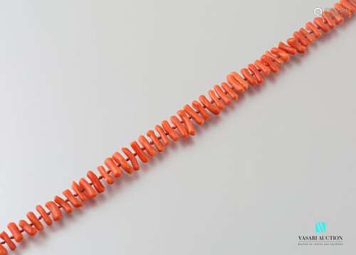 Necklace of small branches of coral rectangular cl…