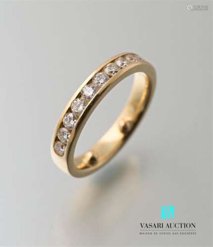 Half wedding band in yellow gold 750 thousandths d…