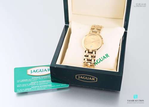 JAGUAR Men's gold plated wristwatch, 32 mm round c…