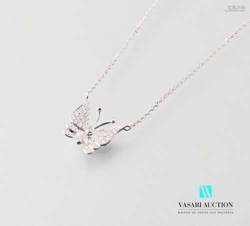 Necklace in 750 thousandths white gold adorned wit…