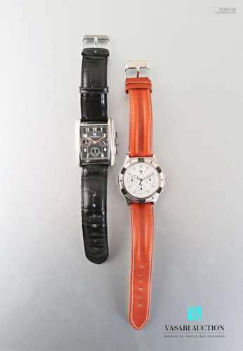 Lip, two men's wrist chronograph watches: One: rec…