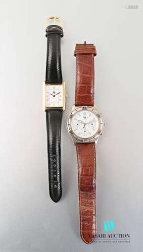 Lip, two men's wrist watches: One: rectangular cas…