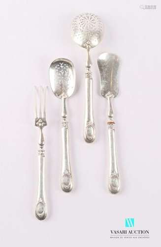 Condiment set comprising four silver coins, the pl…