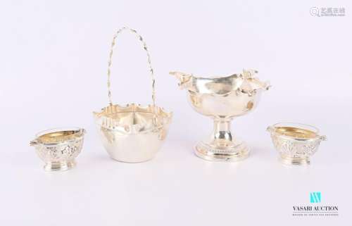 Lot in silver plated metal including a cup resting…