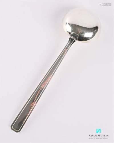 Silver plated metal ladle, the handle ending with …