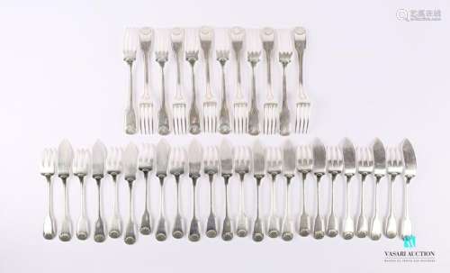 Set of twelve fish cutlery and twelve silver plate…