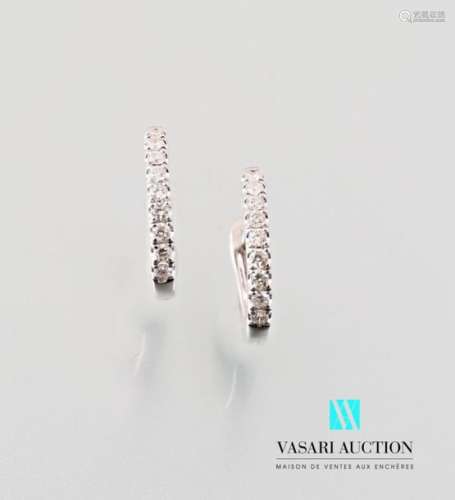 Pair of Creole earrings in white gold 750 thousand…