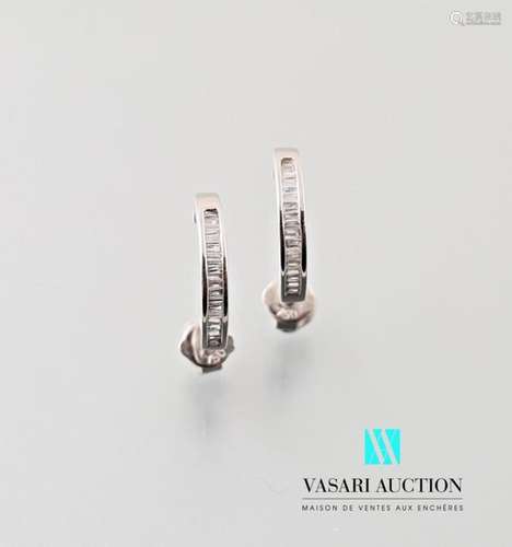 Pair of Creole earrings in white gold 750 thousand…