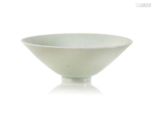 CHINESE DING- TYPE WHITE GLAZE RELIEF BOWL