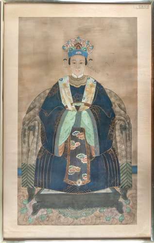 CHINESE FRAMED PAINTING FEMALE ANCESTOR