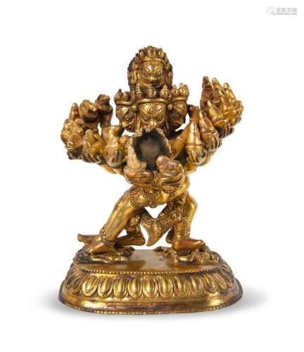 GILT BRONZE DEITY WITH CONSORT