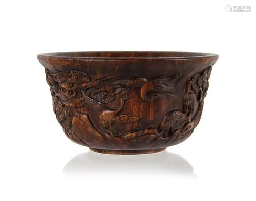 CHINESE BAMBOO CARVED BOWL