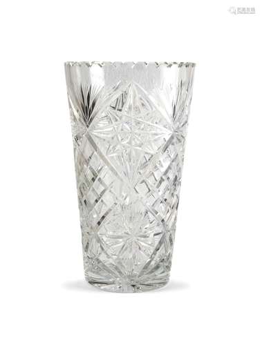 CUT CRYSTAL PETAL RIM VASE