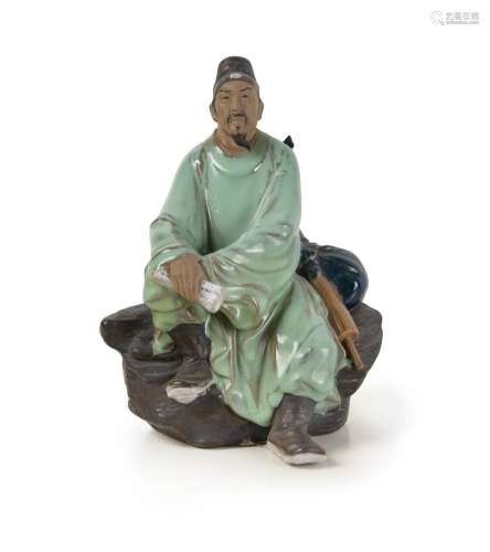 CHINESE POTTERY SCHOLAR FIGURE