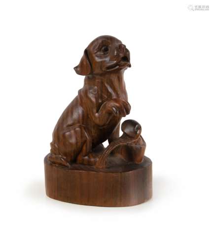 CHINESE WOOD CARVED DOG