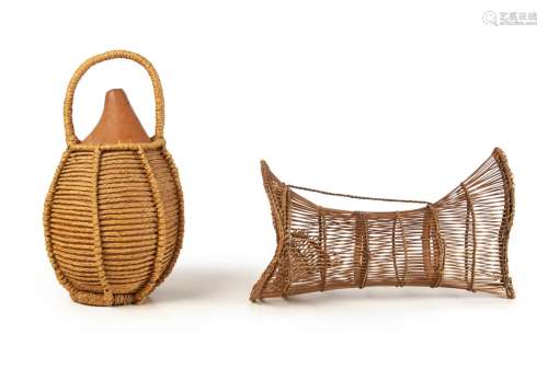 AFRICAN EEL TRAP AND WINE VESSEL
