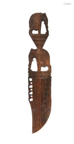 CARVED WOOD AFRICAN CEREMONIAL  KNIFE