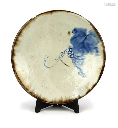 LARGE JAPANESE GLAZED GRAPE DISH