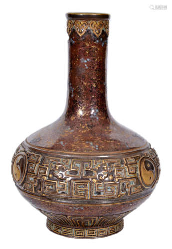 70年代铜釉八卦瓶