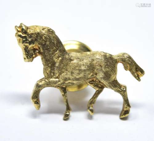 Estate 14kt Yellow Gold Horse Motif Tie Tack Pin