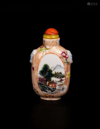 A CHINESE PAINTING SNUFF BOTTLE 'QIAN LONG NIAN ZHI' MARK