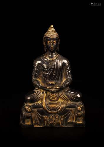 19th CENTURY BRONZE BUDDHA STATUE