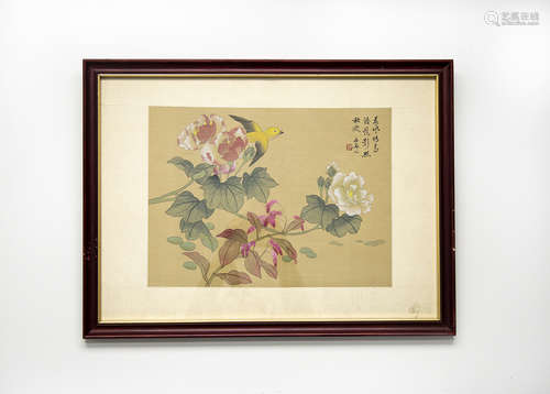 A CHINESE FLOWER-BIRD PAINTING