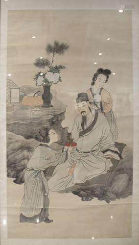 A CHINESE PAINTING OF FIGURE PAINTING