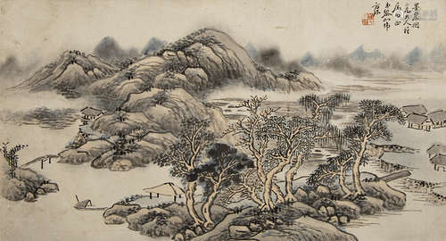 A LANDSCAPE CHINESE PAINTING BY 