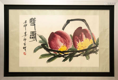 A CHINESE PAINTING OF PEACH, BY 