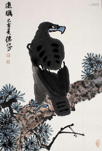 A CHINESE PAINTING OF EAGLE