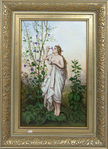 A HAND PAINT EUROPEAN PORCELAIN PLAQUE