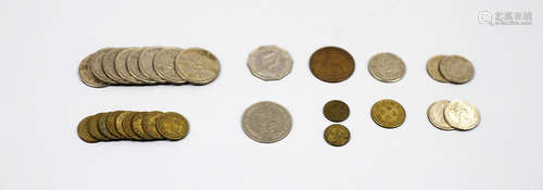 A SET OF 1950-1975 COINS OF HONG KONG , MACAU ,GREAT BRITAIN, CANADA AND MACAU CASINO.