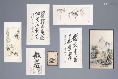 Chinese school, 19th/20th C., ink and colour on pa...
