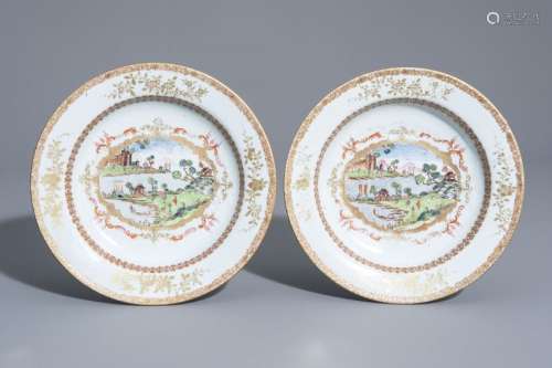 A pair of Chinese famille rose and gilt Meissen st...