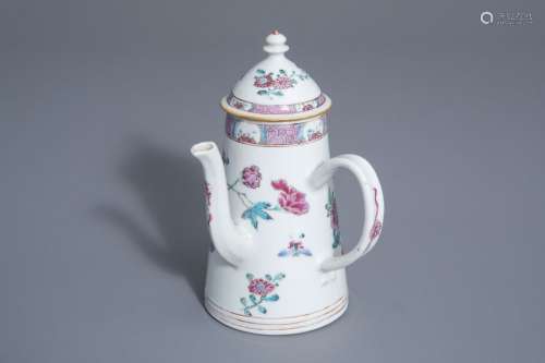A Chinese famille rose coffee pot with cover with ...