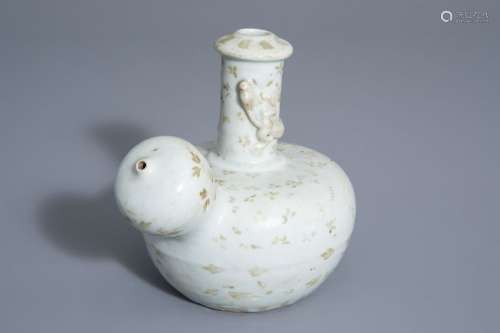 A Chinese white glazed shipwreck porcelain kendi w...
