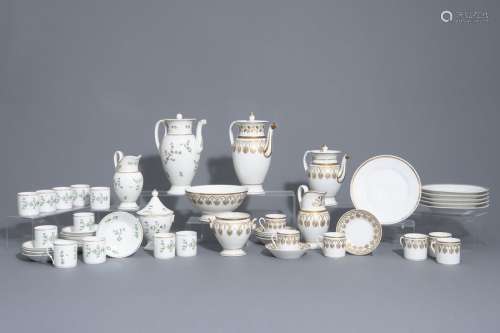 Two French or Brussels porcelain coffee services, ...