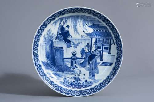 A Chinese blue and white 'Romance of the Western C...