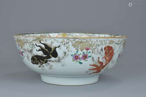 A large Chinese 18th century famille rose porcelain