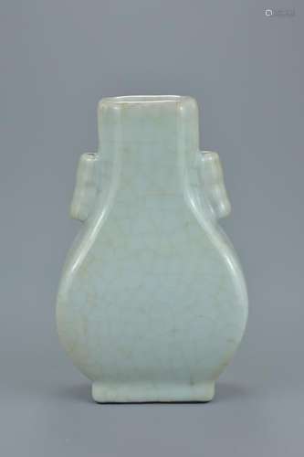 A Chinese 18/19th century Guan type crackle Hu vase