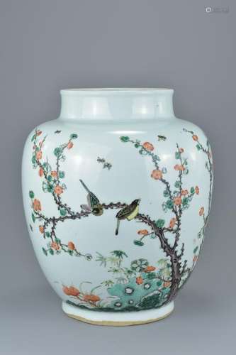 A Chinese 18th century Famille Verte Porcelain Jar with