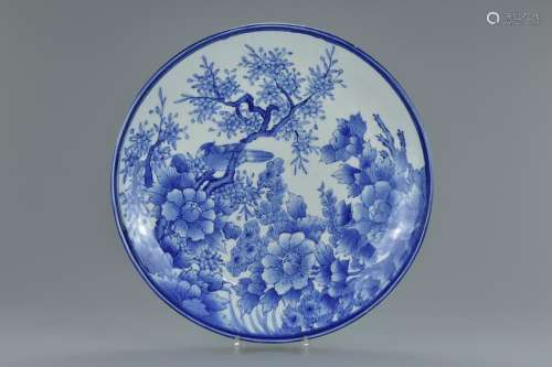 A very large 19th century Japanese blue and white