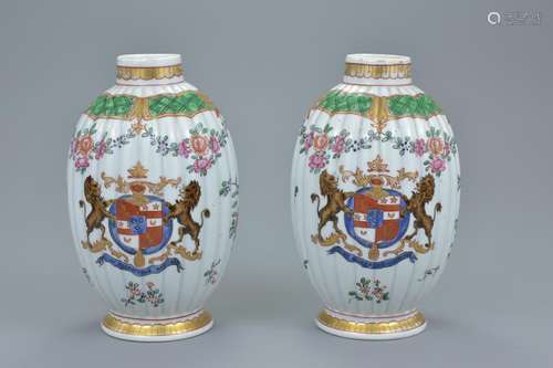 A pair of 19/20th century French porcelain tea caddies