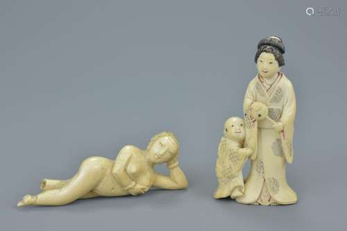 A 19/20th century Chinese carved ivory doctor's lady