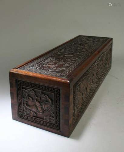 Chinese Hardwood Rectangular Shaped Box
