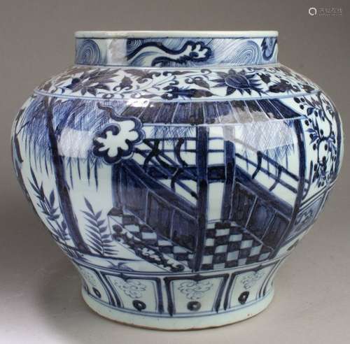 Chinese Blue & White Porcelain Jar